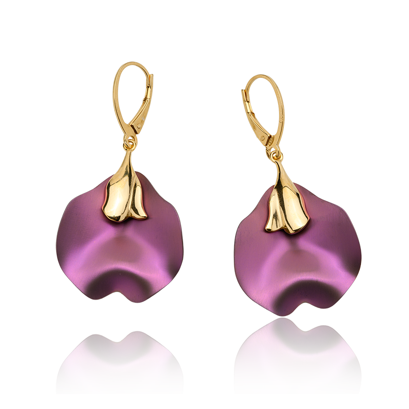 k558 kolczyki z różowym tytanem