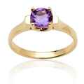 Pierścionek z żółtego złota ze zniewalającym ametystem o olśniewającej barwie