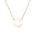 Złoty naszyjnik, kółeczko z cyrkonią.