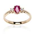Złoty pierścionek z rubinem