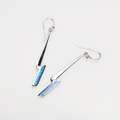 Kolczyki srebrne z niebieską masą opalową k-200