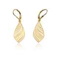 Srebrne kolczyki pozłacane wiszące ażurowe liście