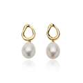 kolczyki srebrne pozłacane z perłą