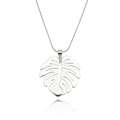 Srebrny naszyjnik liść monstera