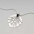 Srebrny naszyjnik liść monstera