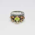 Pierścień z perydotem i turmalinami