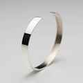 Bransoletka srebrna damska owalna sztywna typu C cuff, na każdy nadgarstek, srebro 925, szer. 7mm
