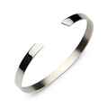 Bransoletka srebrna damska owalna sztywna typu C, cuff, na każdy nadgarstek, srebro 925, szer. 4mm