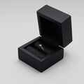Pudełko na pierścionek czarne, kwadratowe