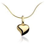 Piękny naszyjnik wykonany z żółtego złota z zawieszką w kształcie serca