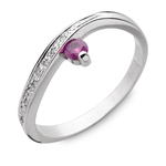 rubinowe szczęście - pierścionek z bialwego zlota z rubinem na zaręczyny