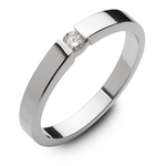 Piękny prosty klsyczny wzór pierścionka zaręczynowego z brylantem - białe złoto