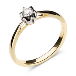 WSPANIAŁY ! Zaręczynowy pierścionek ze złota 585 z brylantem o masie 0,13ct !
