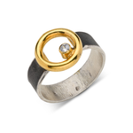 srebrny pierścionek złocony z cyrkonią p-663-au