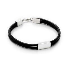 Bransoletka męska z rzemienia i srebra