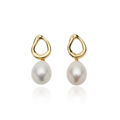 kolczyki srebrne pozłacane z perłą