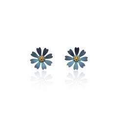 kolczyki srebro pozłacane kwiatuszki