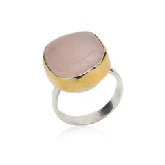 pierścionek srebrny 925 z kwarcem różowym