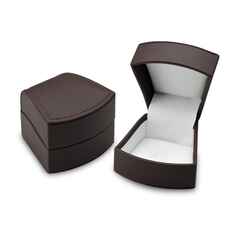 pudełko na pierścionek - sk&oacute;rzane, brązowe