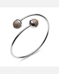 Bransoletka srebrna z krzemieniem pasiastym