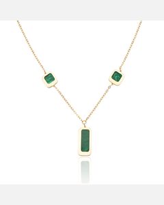 złoty naszyjnik z malachitami