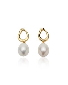 kolczyki srebrne pozłacane z perłą