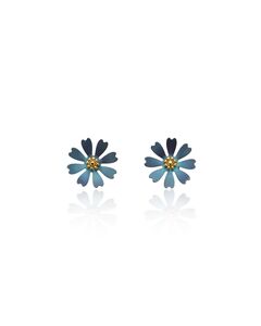 kolczyki srebro pozłacane kwiatuszki