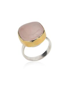 pierścionek srebrny 925 z kwarcem różowym