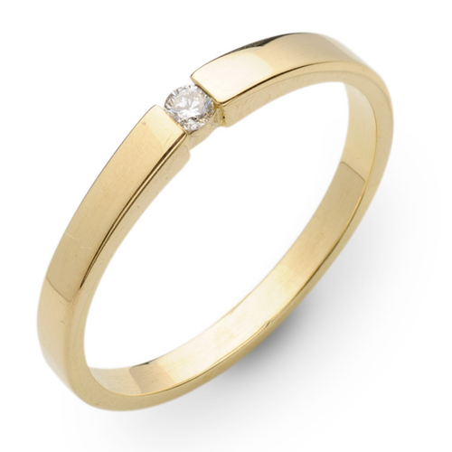 pierścionek złoty z brylantem - prezent dla dziewczyny, żony, kochanki