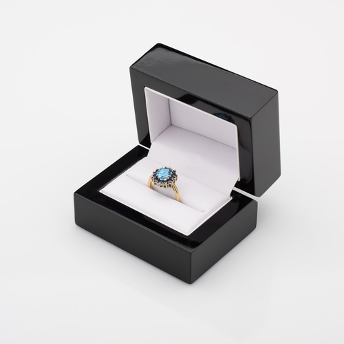 eleganckie czarne pudełko na obrączki lub pierścionek - czarne