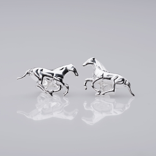Srebrne konie - kolczyki, srebro 925