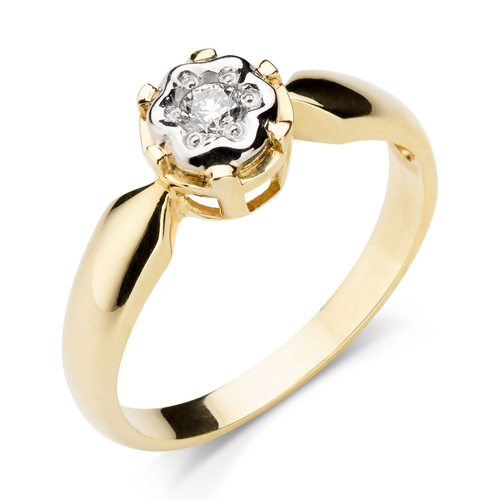 Zaręczynowy pierścionek ze złota z brylantem