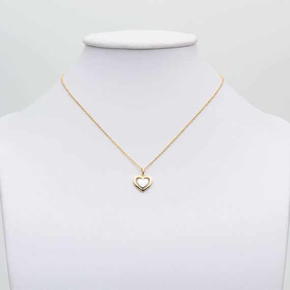 Łańcuszek z serduszkiem na szyjce - złoto 585