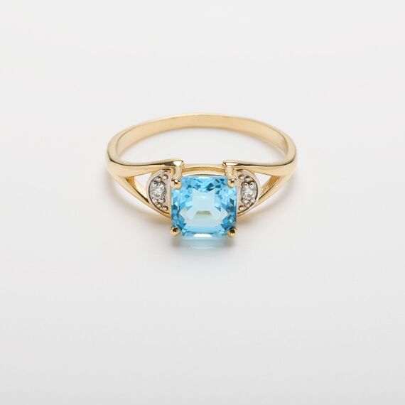 Topaz i żółte złoto próby 585