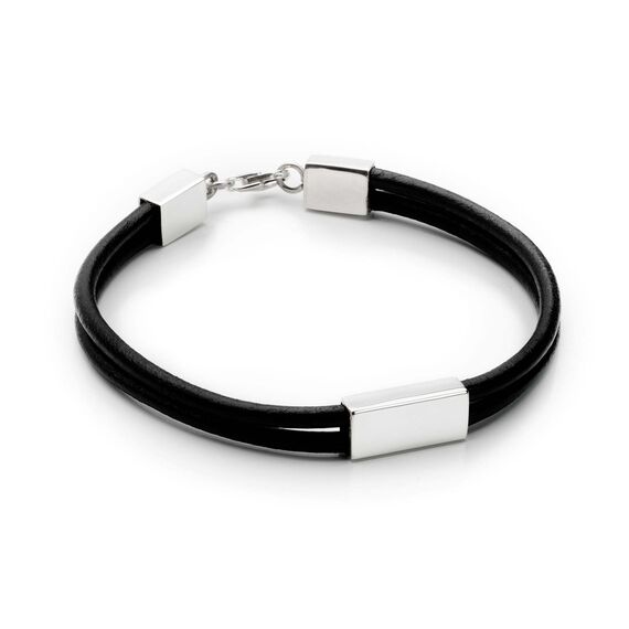 Bransoletka męska z rzemienia i srebra