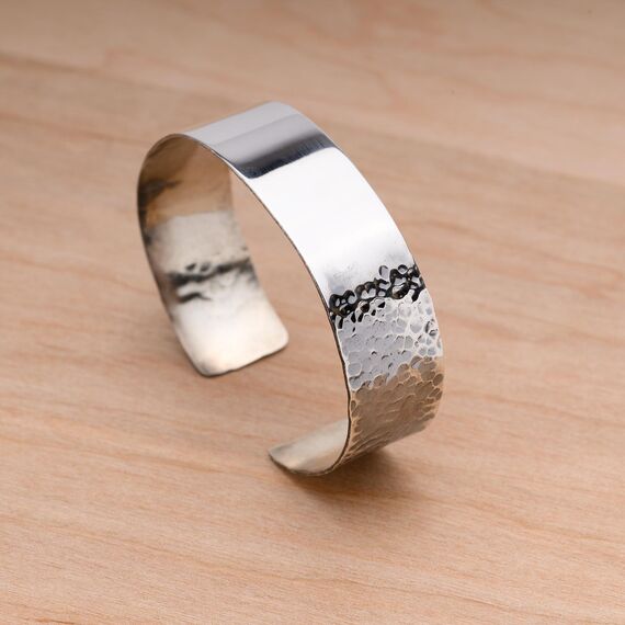 srebrna bransolertka typu cuff-2