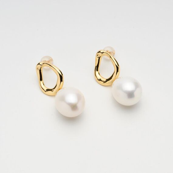 kolczyki pozłacane z perłą
