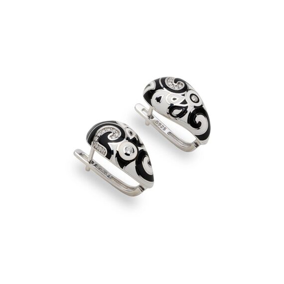 kolczyki srebrne z emalią