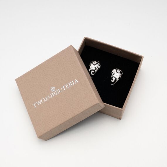 kolczyki z emalią i cyrkoniami