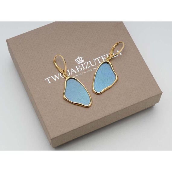 kolczyki wiszące srebro pozłacane