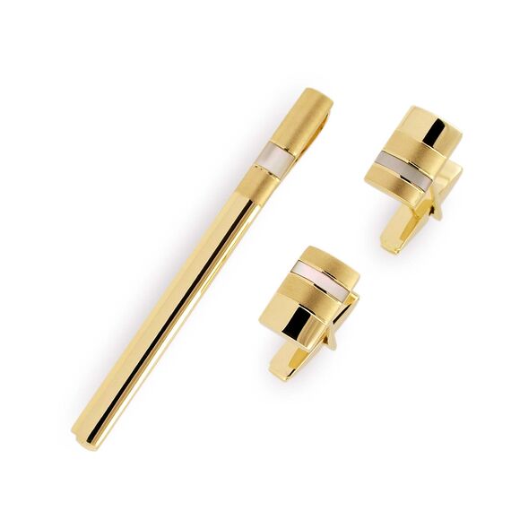 Komplet męskich spinek wykonanych ze złota 585