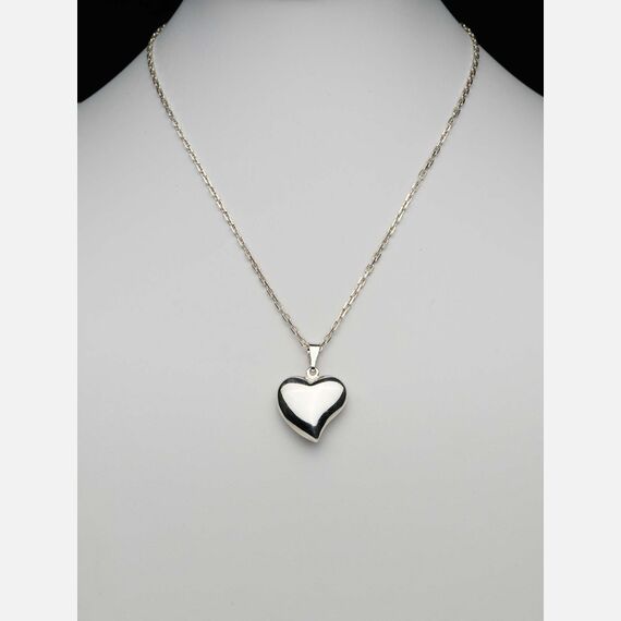 serduszko srebro + łańcuszek ankier