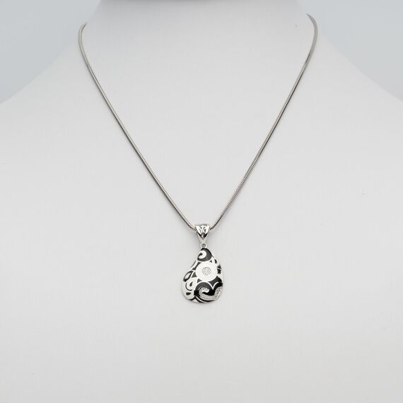 naszyjnik srebrny z cyrkonią