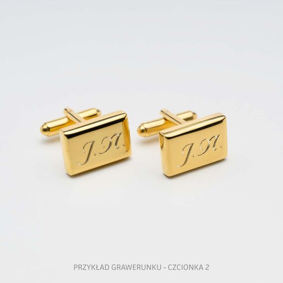 Spinki pozłacane ze srebra s128au z grawerunkiem inicjałów