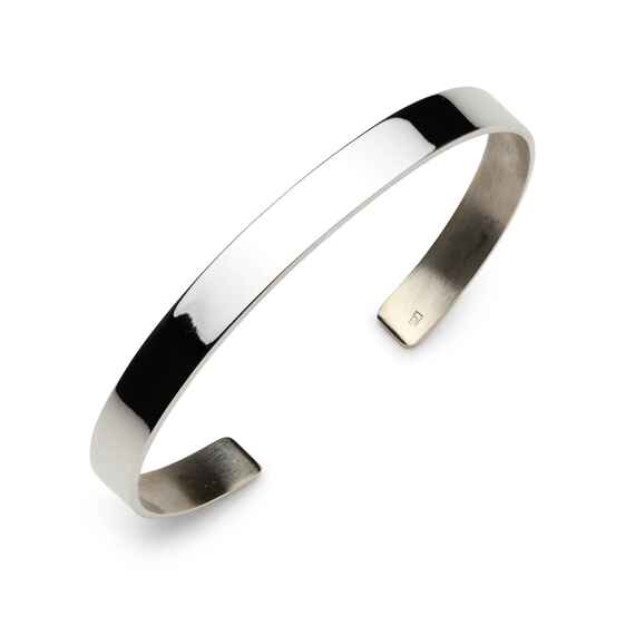 Bransoletka srebrna damska owalna sztywna typu C cuff, na każdy nadgarstek, srebro 925, szer. 7mm