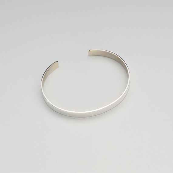 Bransoletka srebrna damska owalna sztywna typu C cuff, na każdy nadgarstek, srebro 925, szer. 7mm