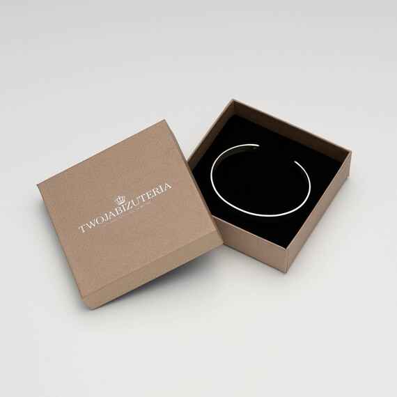 Bransoletka srebrna damska owalna sztywna typu C cuff, na każdy nadgarstek, srebro 925, szer. 7mm