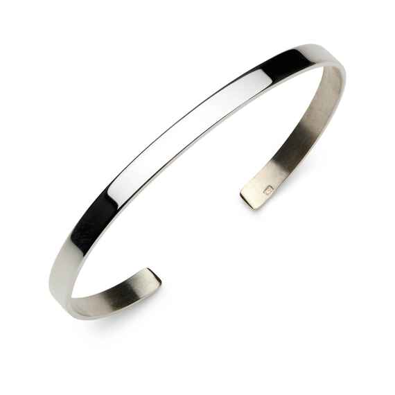 Damska sztywna bransoletka z litego srebra 925, owalna, typu C, szer. 4mm