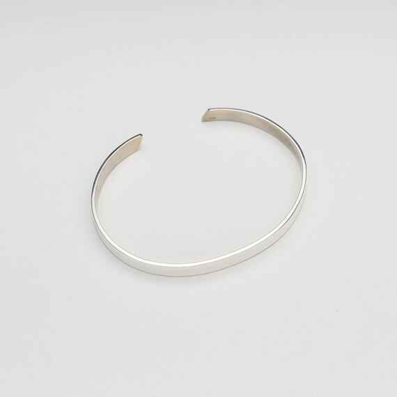 Bransoletka srebrna damska owalna sztywna typu C, cuff, na każdy nadgarstek, srebro 925, szer. 4mm