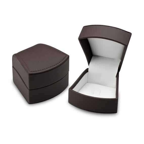 pudełko na pierścionek - skórzane, brązowe